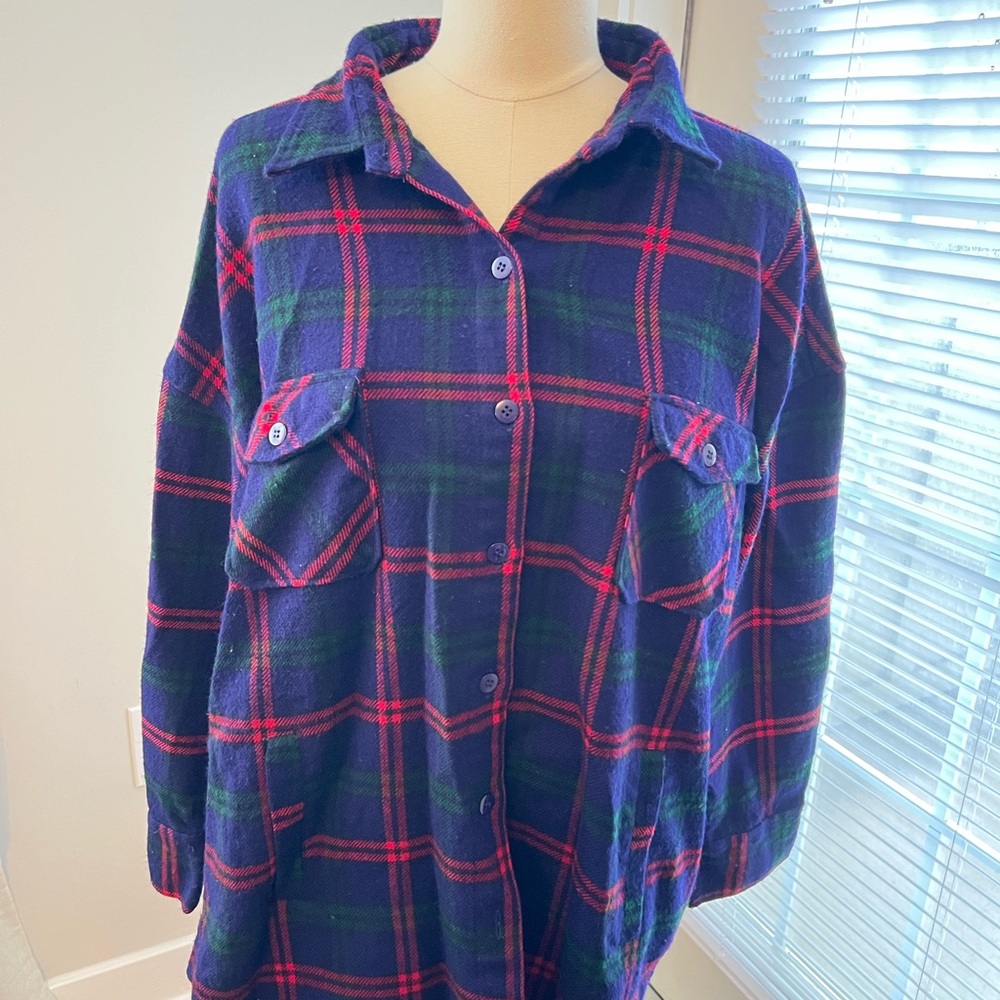 Plaid Button-Up Shirt Shirt/Jacket